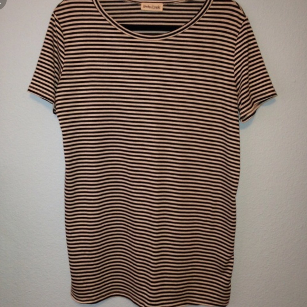 Brown and Black striped t-shirt dress